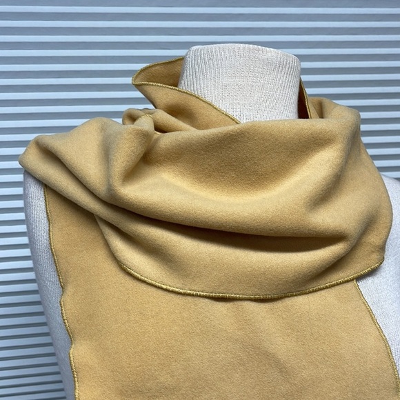 Louben Mustard Wool Cashmere Blend Scarf - Picture 2 of 6